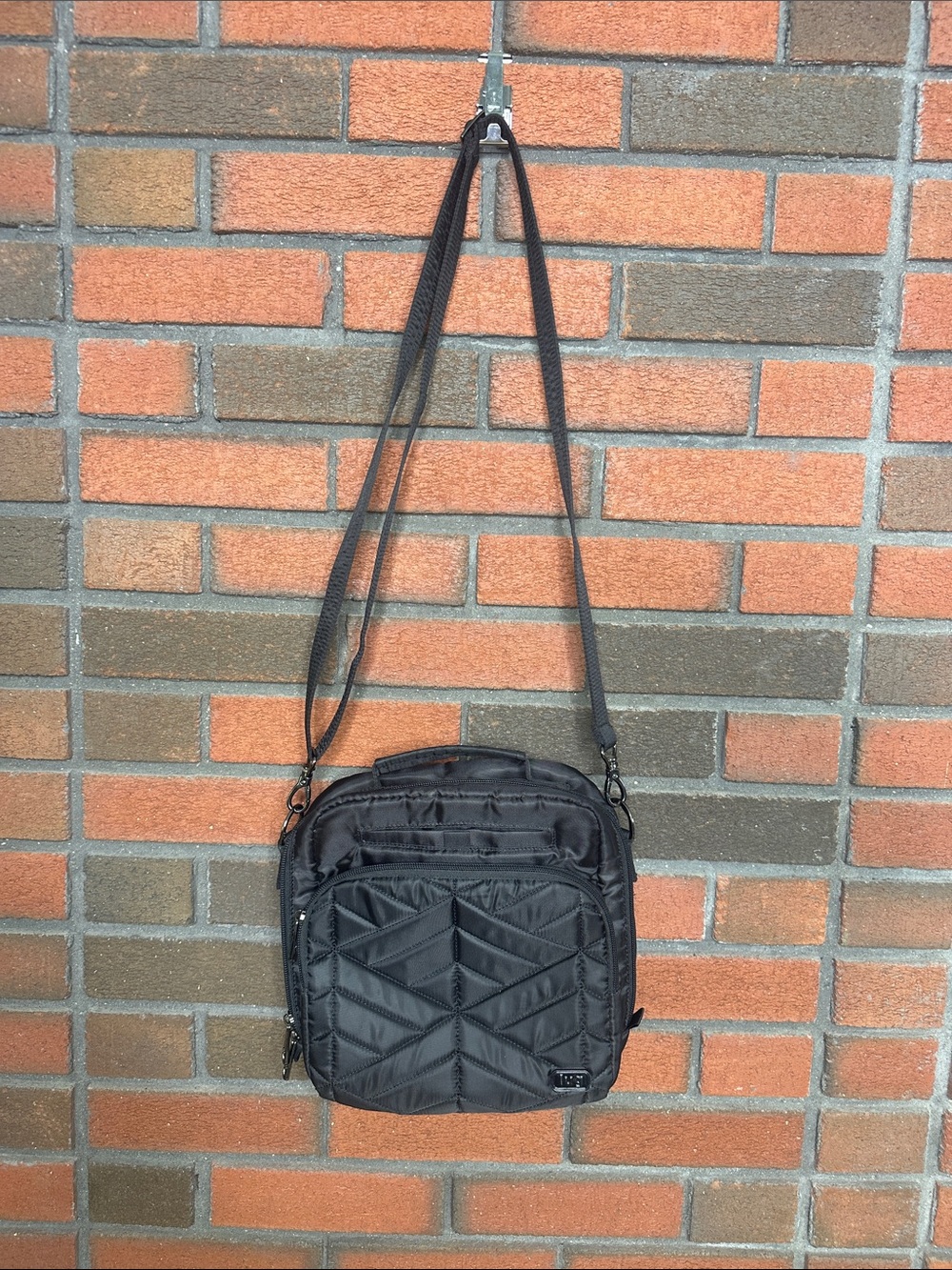 Lug Black Quilted Crossbody Bag